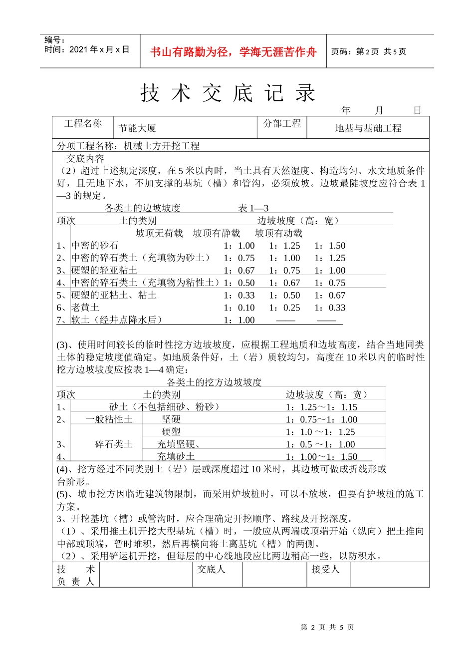 机械挖土技术交底_第2页