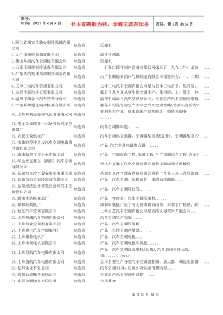 汽车电子、汽车空调厂名录