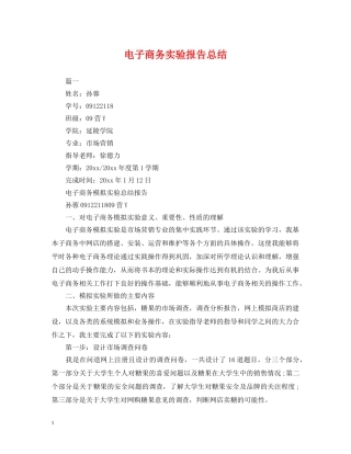 电子商务实验报告总结 