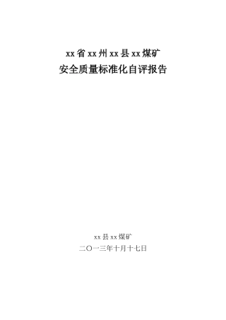 煤矿安全质量标准化自评报告模板