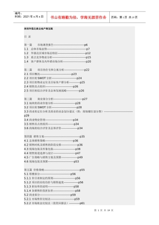 深圳某某商业地产策划案