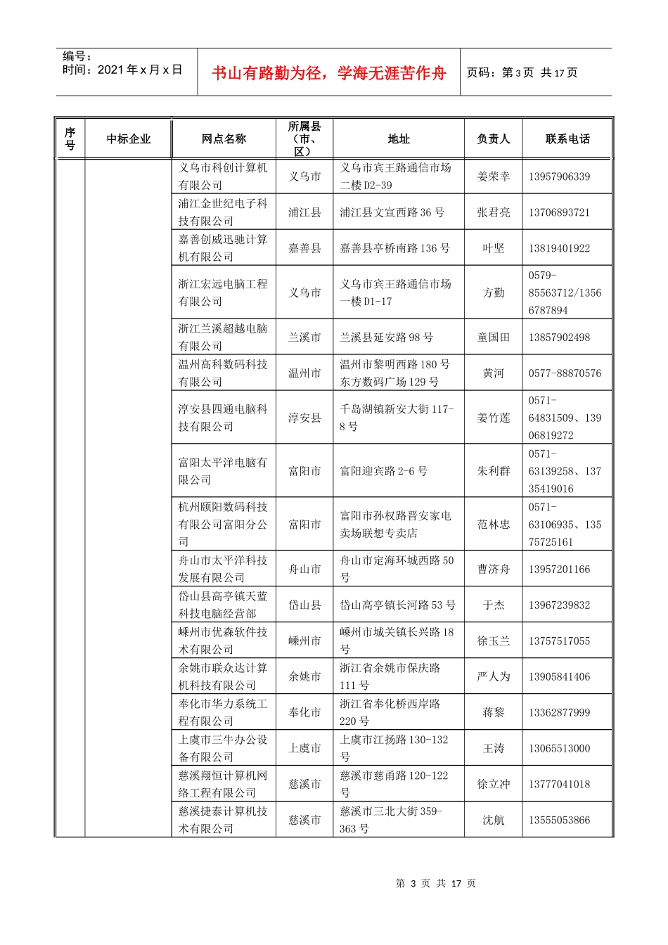 浙江省家电以旧换新第二批中标回收企业网点清单-浙江省家电_第3页