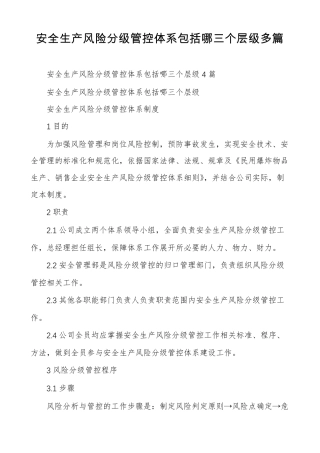 安全生产风险分级管控体系包括哪三个层级多篇