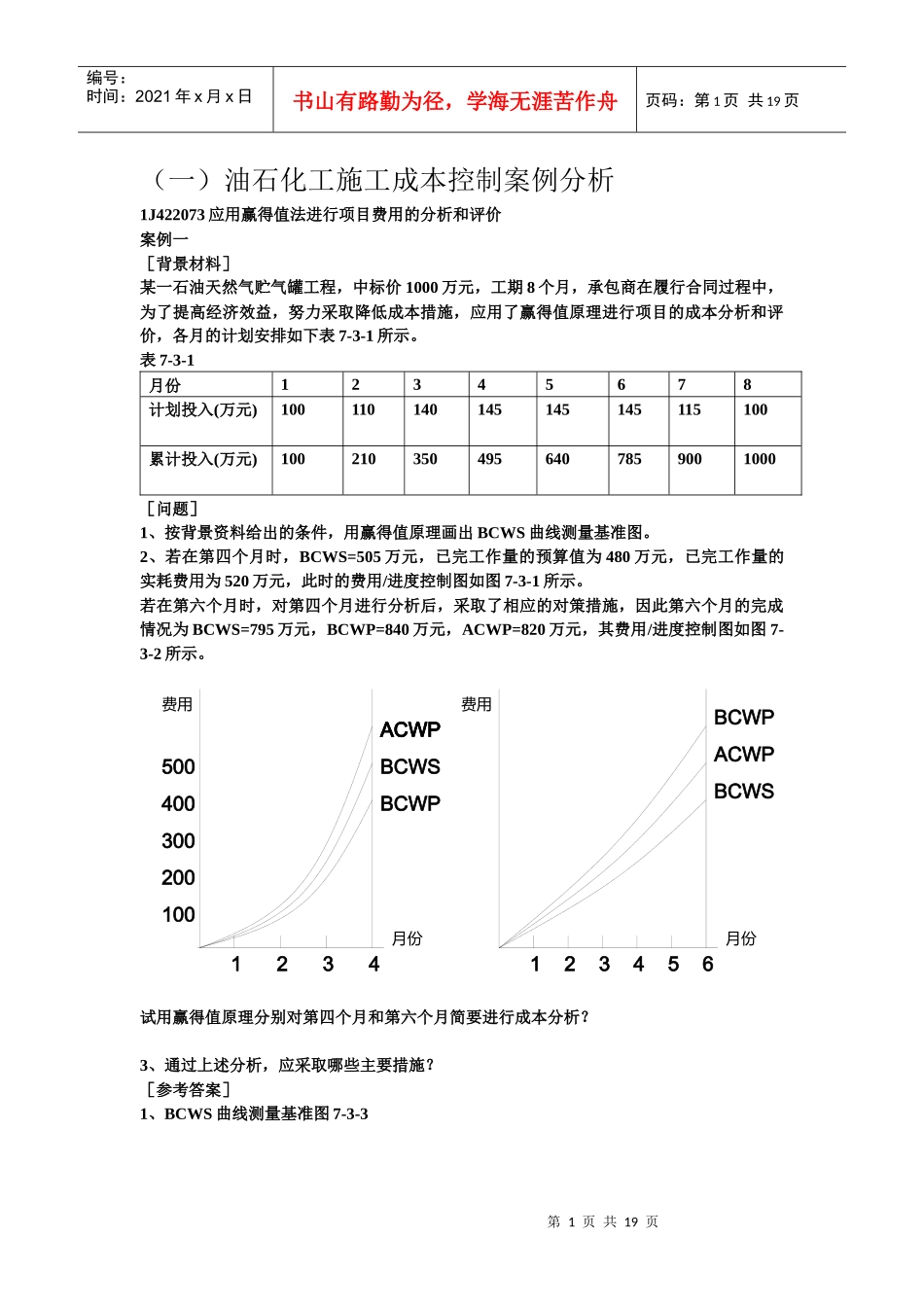 油石化工施工成本控制_第1页