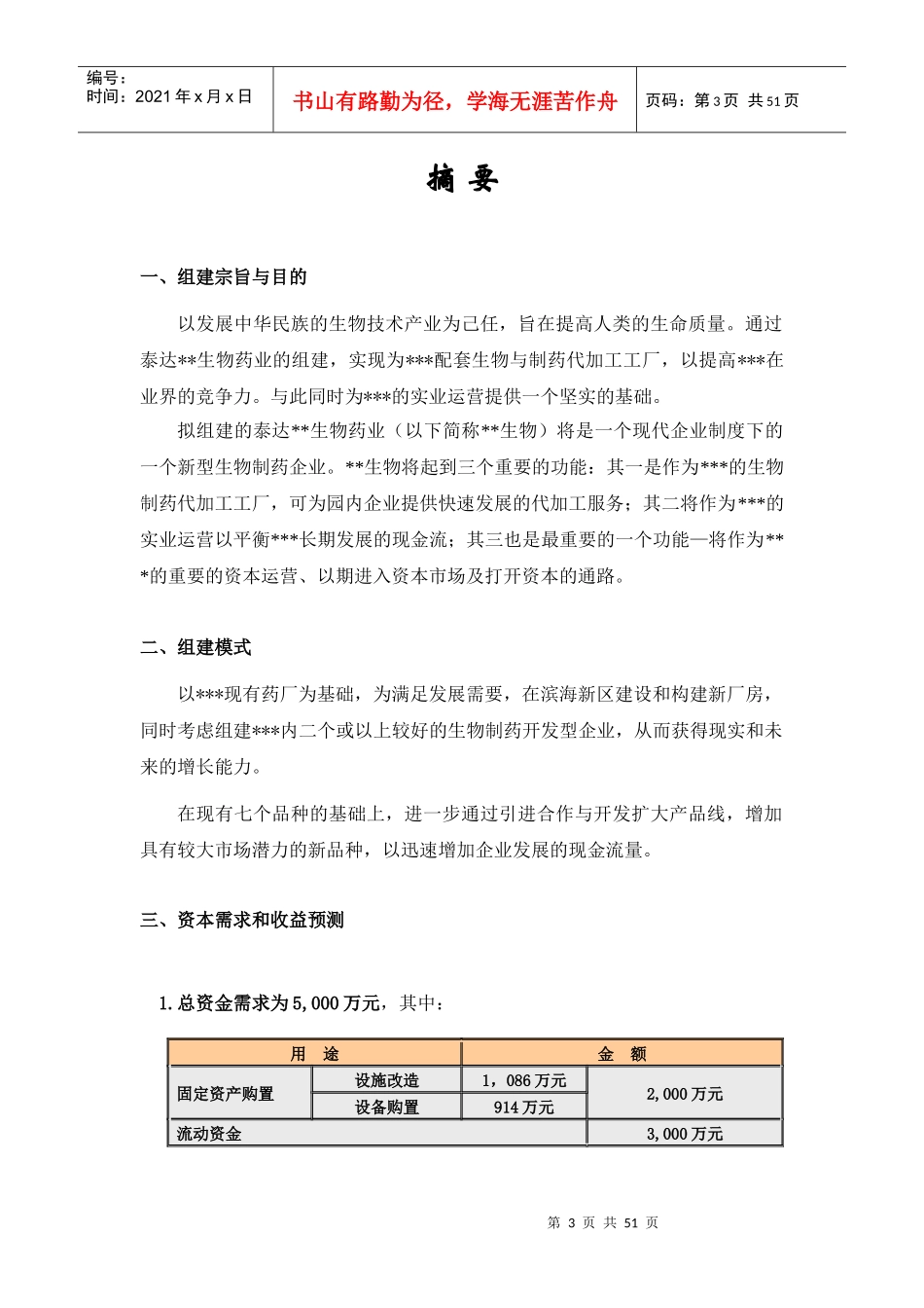 某生物药业公司可行性报告书_第3页