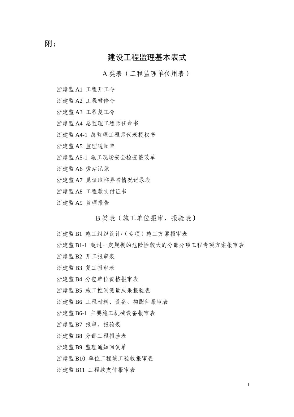 浙江工程监理表格大全（DOC34页）_第1页