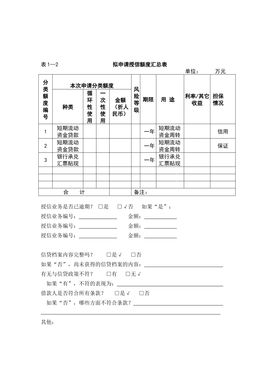 银行授信申请书范本_第3页