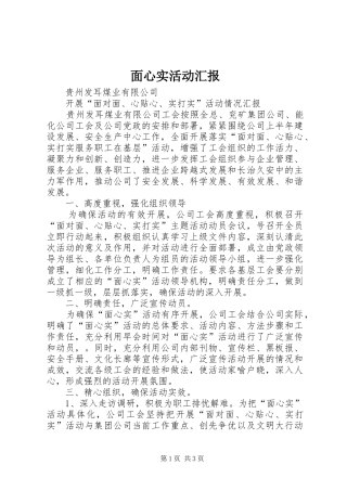 面心实活动汇报