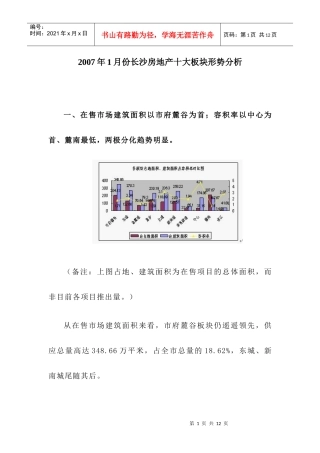 某地房地产十大板块形势分析