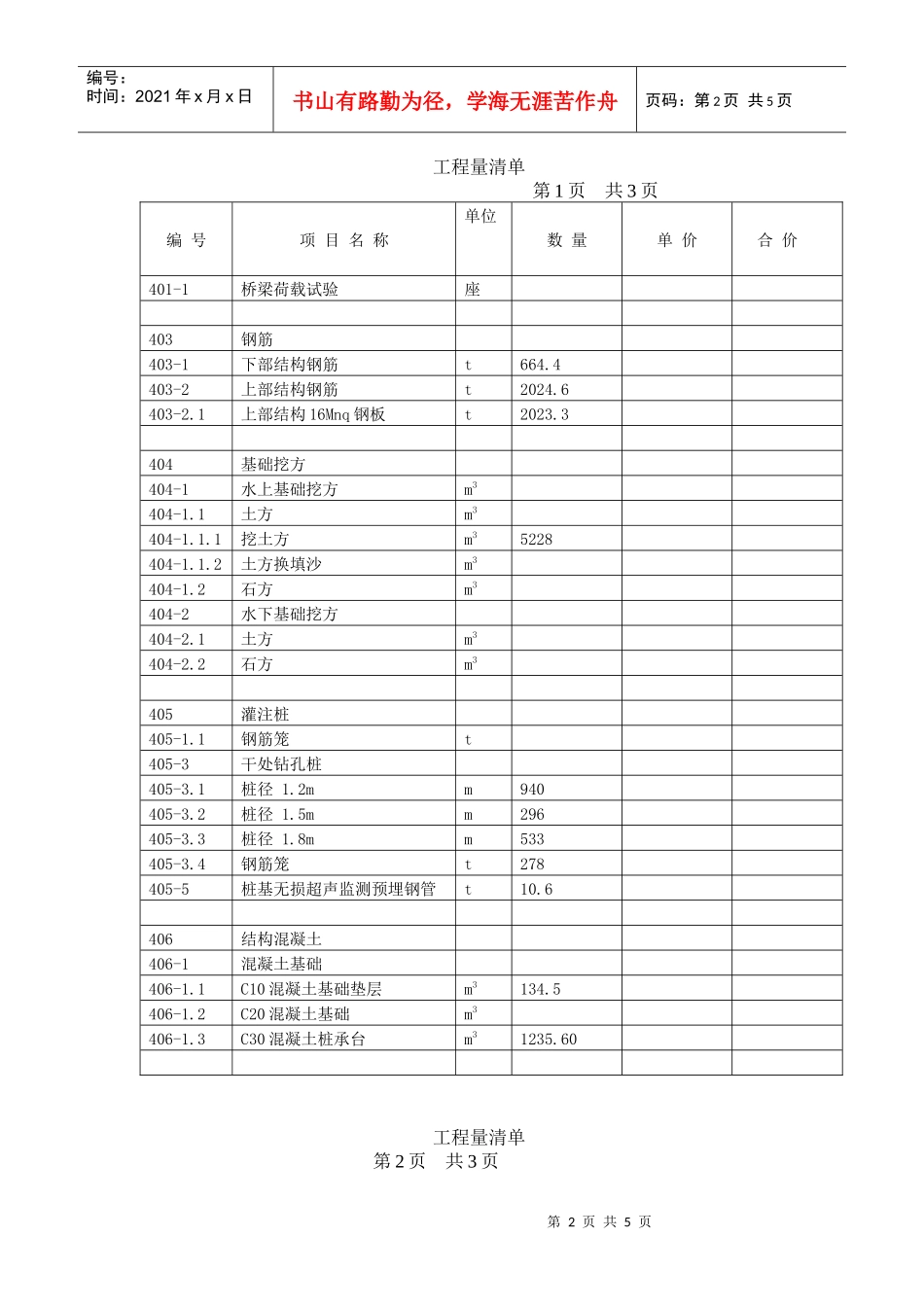 某桥梁工程施工方案设计及工程预算_第2页