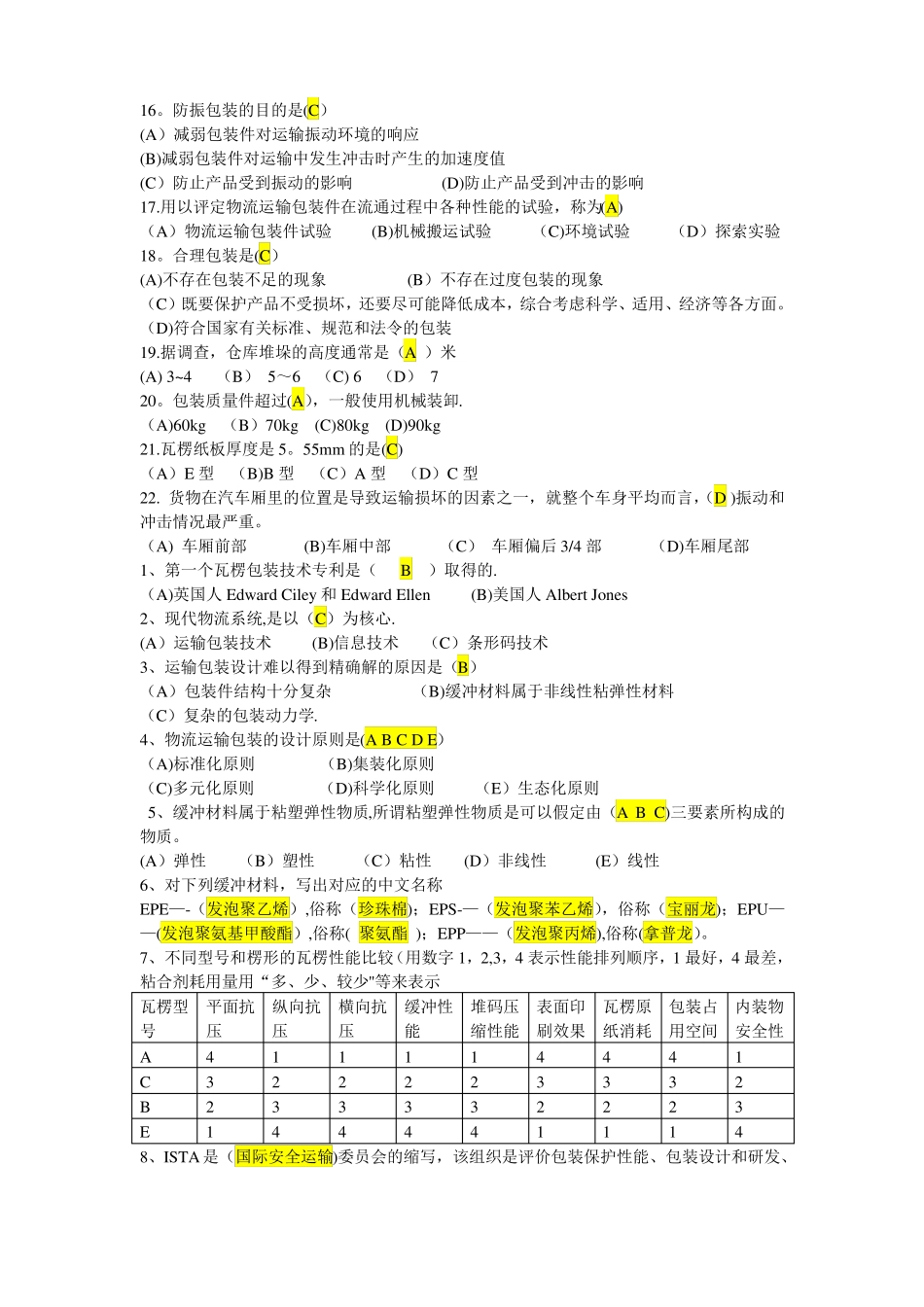 最新物流运输包装设计复习题_第2页