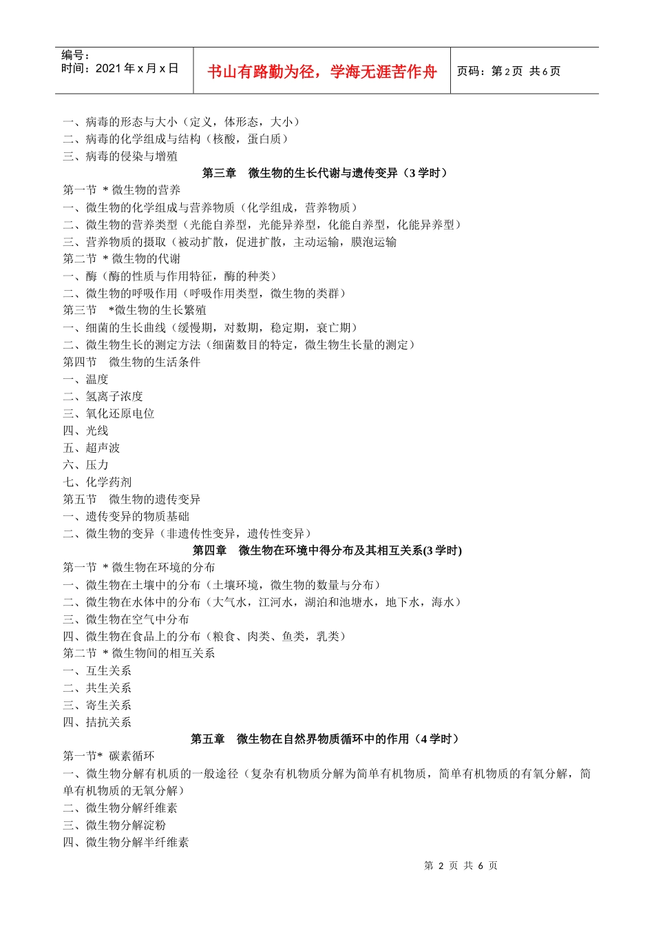 环境微生物学教学大纲_第2页