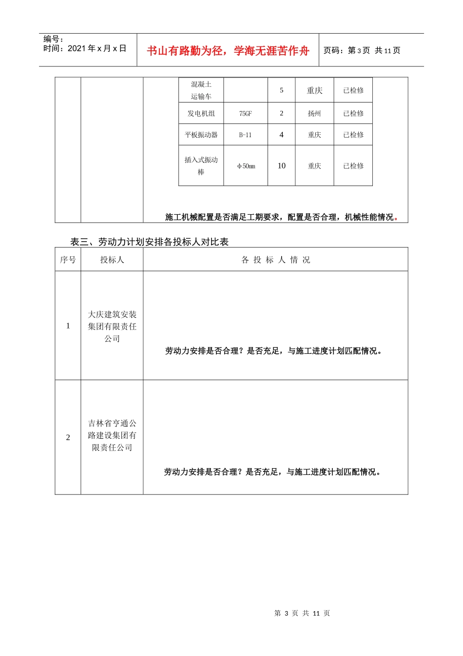 溢洪道交通桥技术指标对比表_第3页