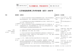 江苏省医院药事工作评价标准