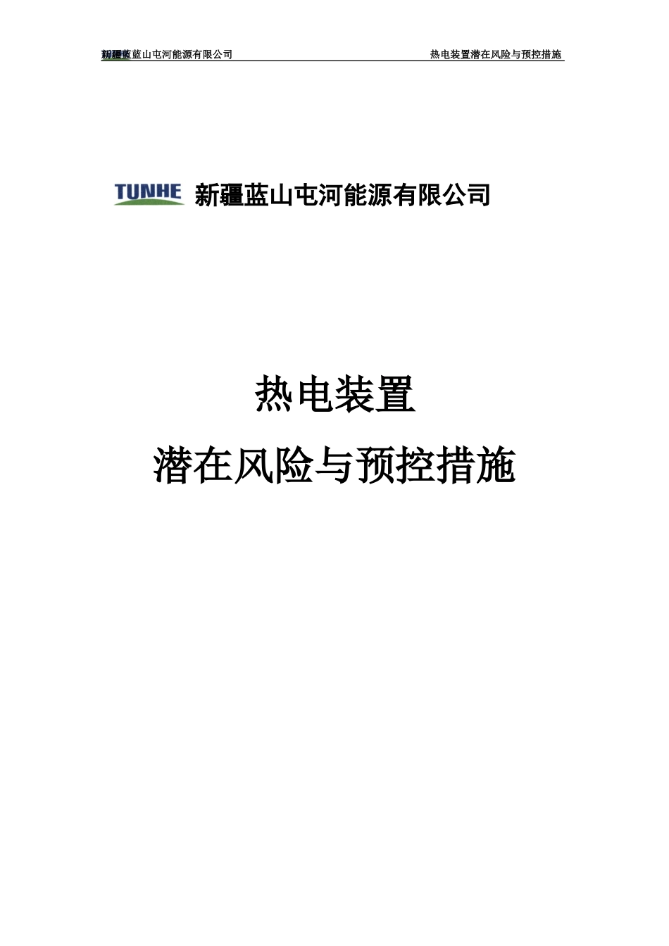 某能源公司热电装置潜在风险与预控措施概述_第1页