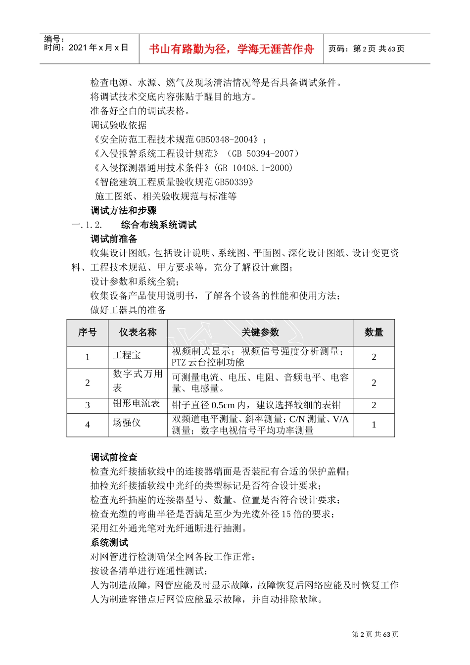 智能化25个系统施工调试方法,步骤,验收、试运行方法(DOC71页)_第2页