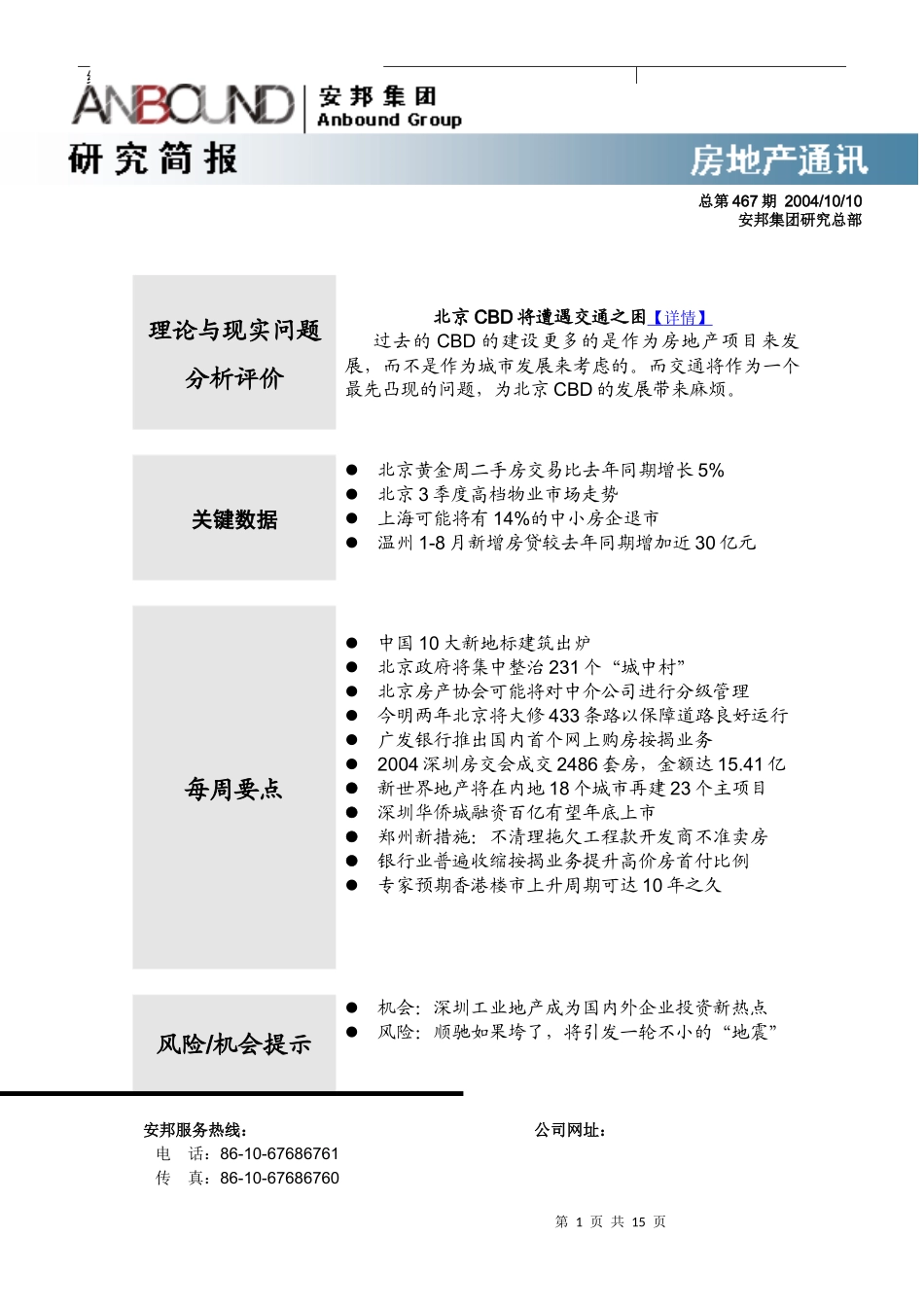 某集团房地产通讯467期_第1页