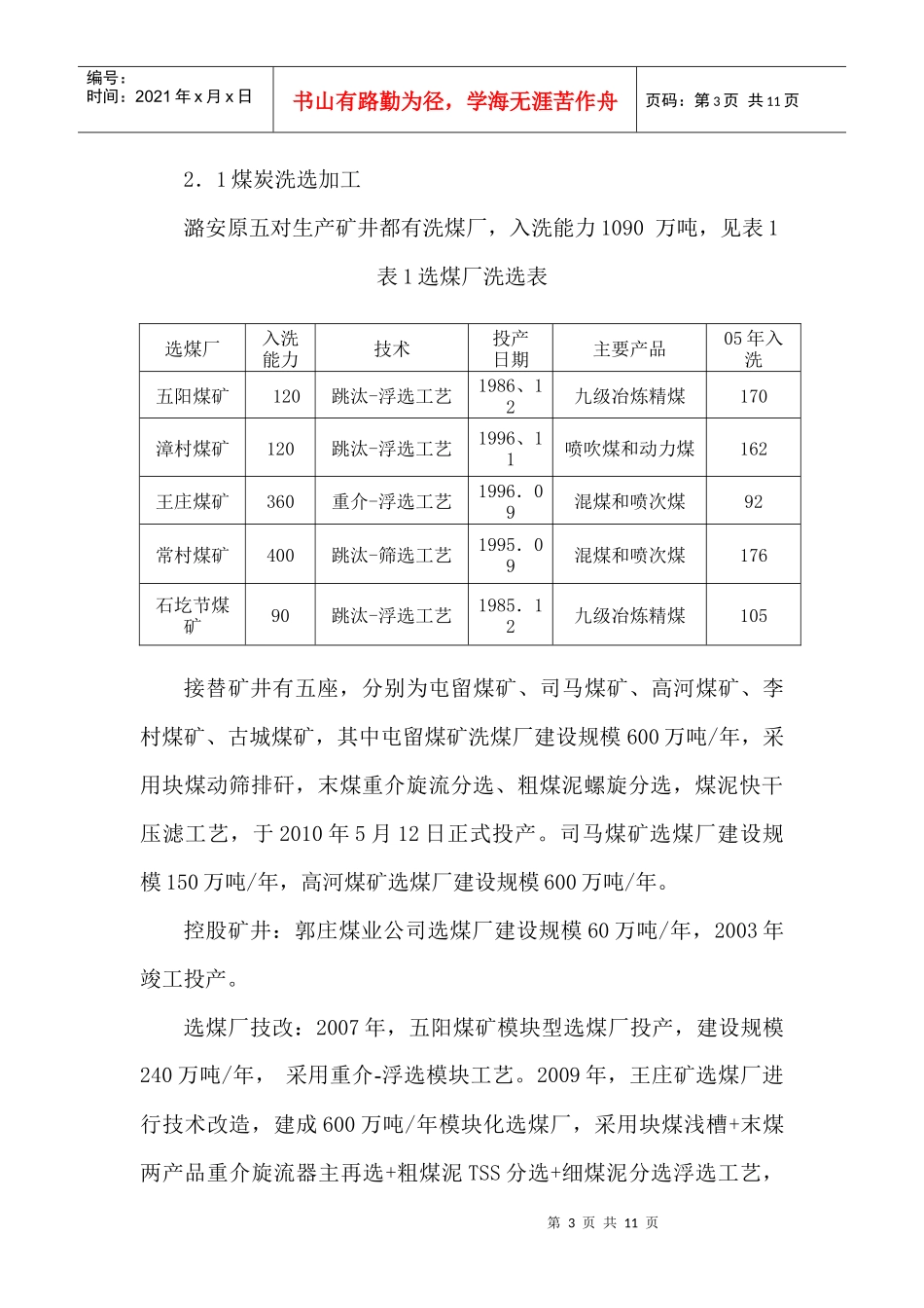 潞安矿区洁净煤技术发展现状及前景_第3页