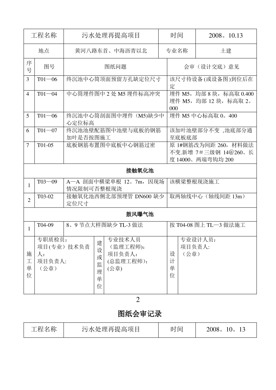 污水处理图纸会审记录_第2页
