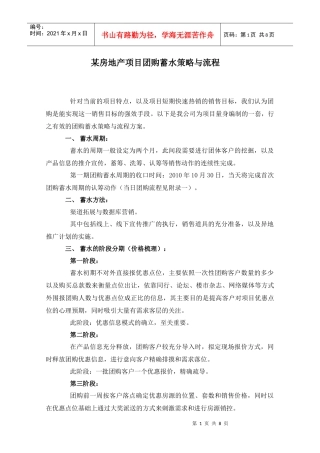 某房地产项目团购策略与流程