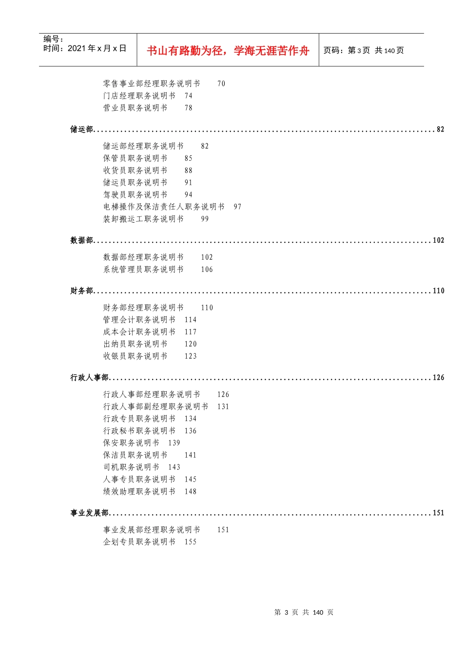 某医药公司职务说明书(157页DOC)_第3页