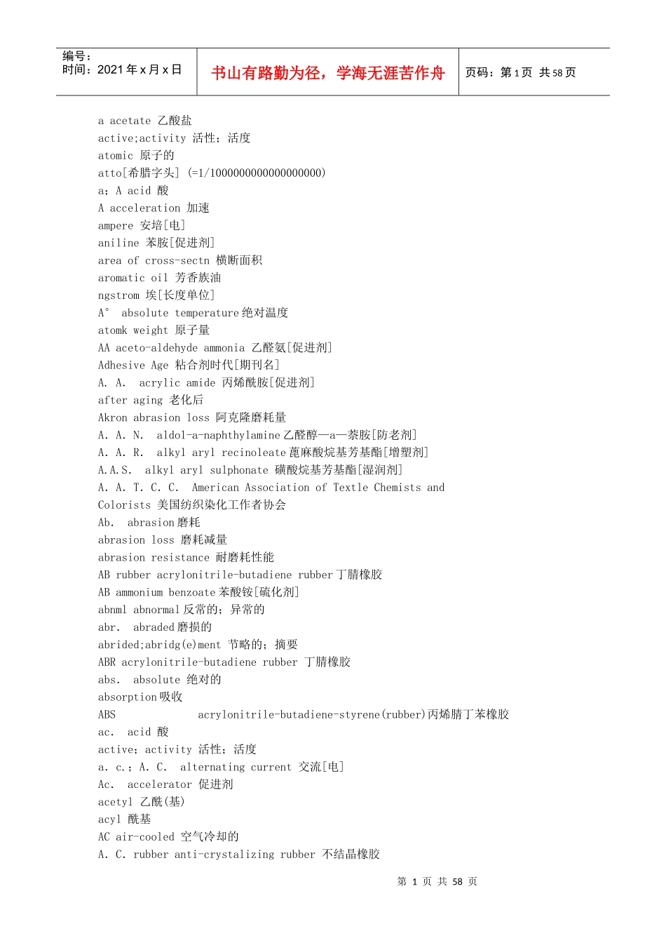 橡胶化工产品英文缩写_第1页