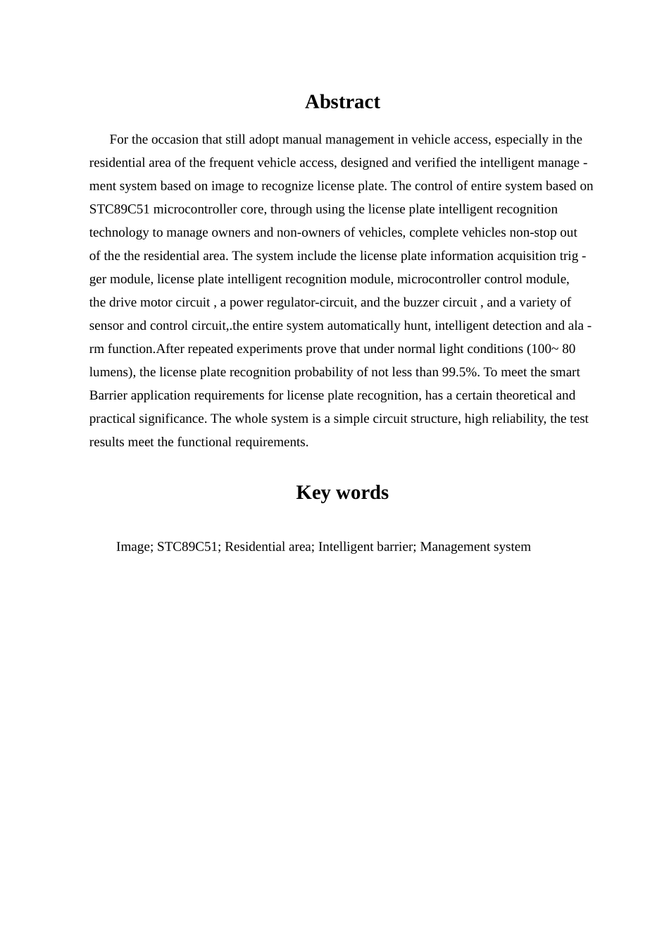 毕业设计--基于图像的小区智能道闸系统(2)_第3页