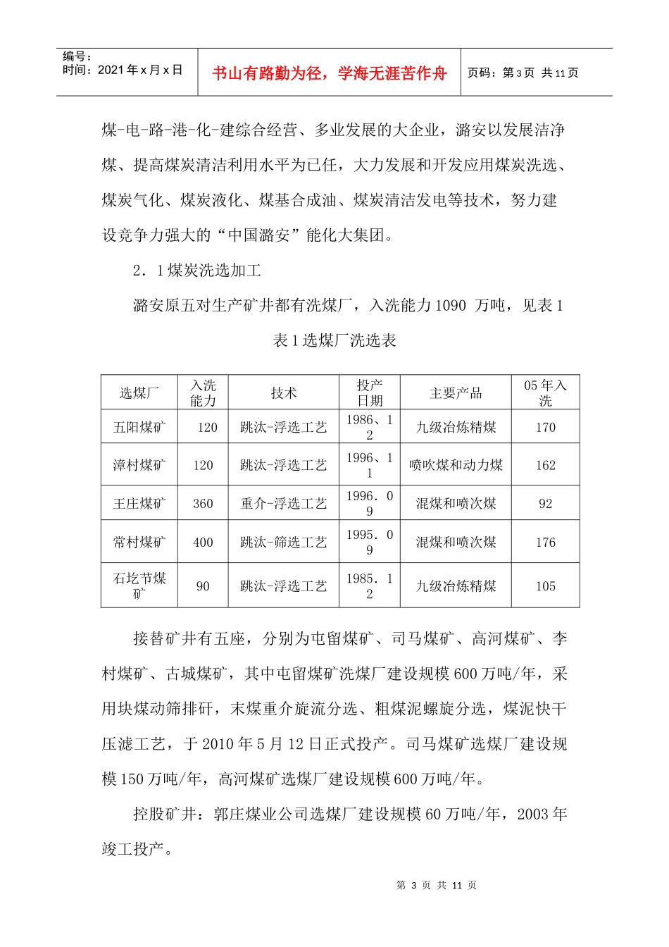 潞安矿区洁净煤技术发展现状与前景_第3页