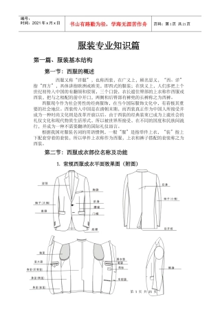 服装专业知识培训资料