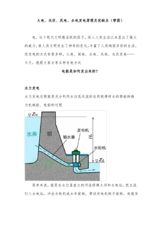 火电光伏风电水电发电原理及优缺点带图