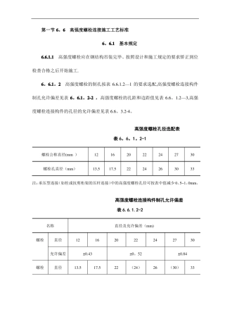 高强度螺栓连接施工工艺标准