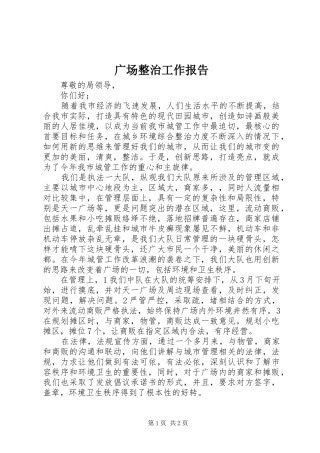 广场整治工作报告