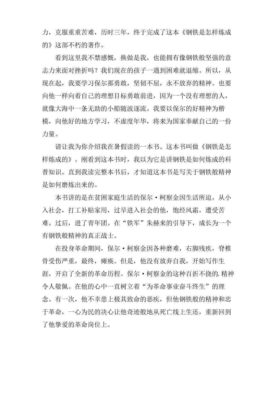 钢铁是怎样炼成的读后感7篇_第3页
