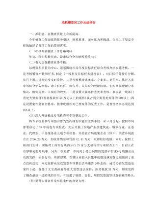 地税稽查局工作总结报告 
