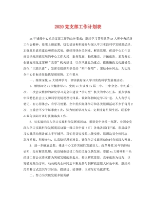 党支部工作计划表 