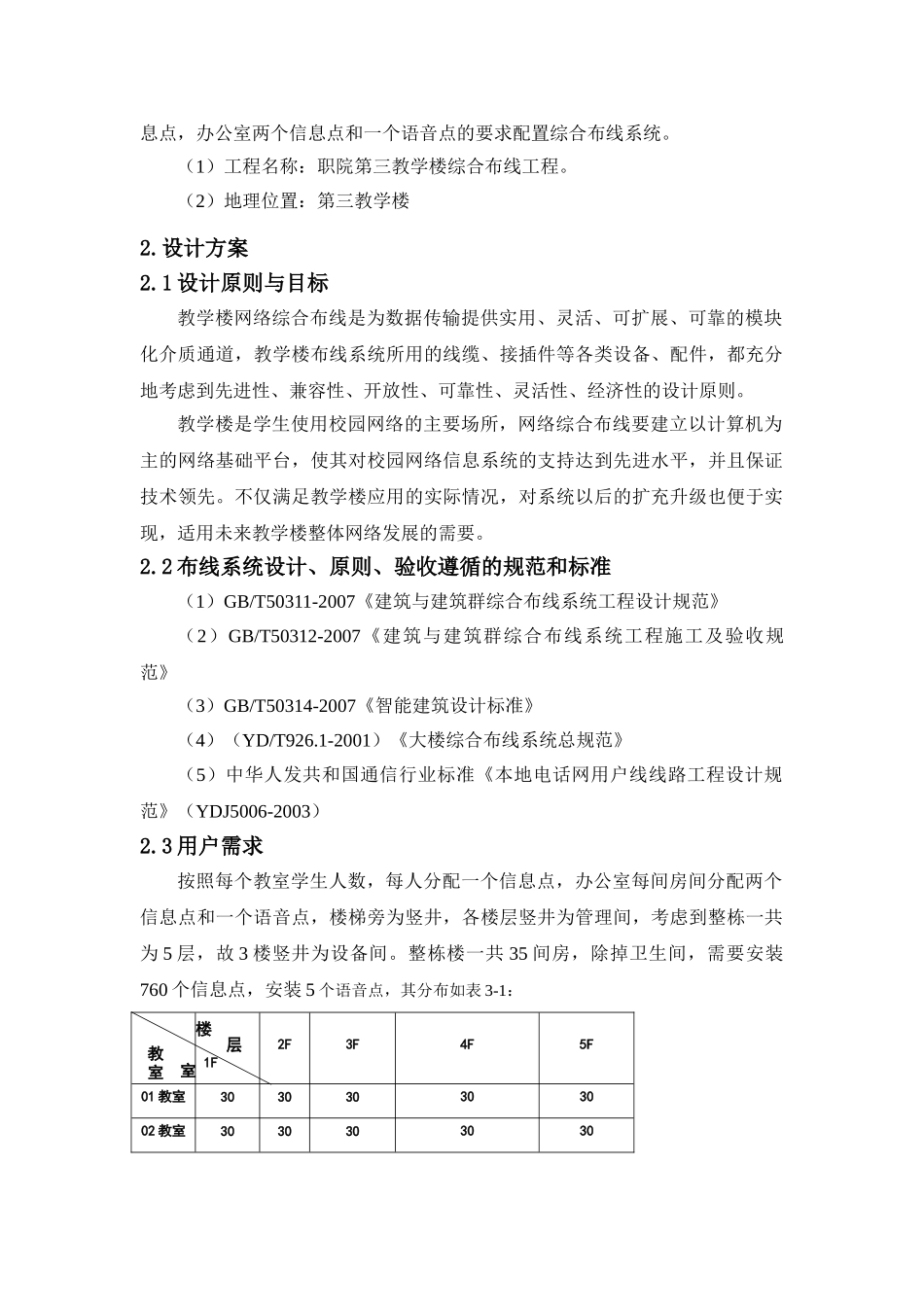 职院第三教学楼综合布线系统设计方案_第3页