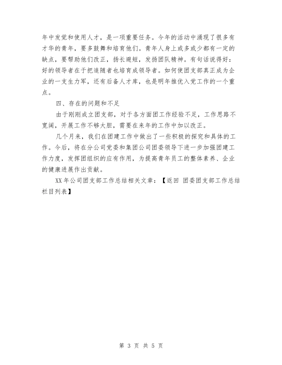 2024年公司团支部工作总结与2024年公司团支部的年终工作总结范文汇编_第3页