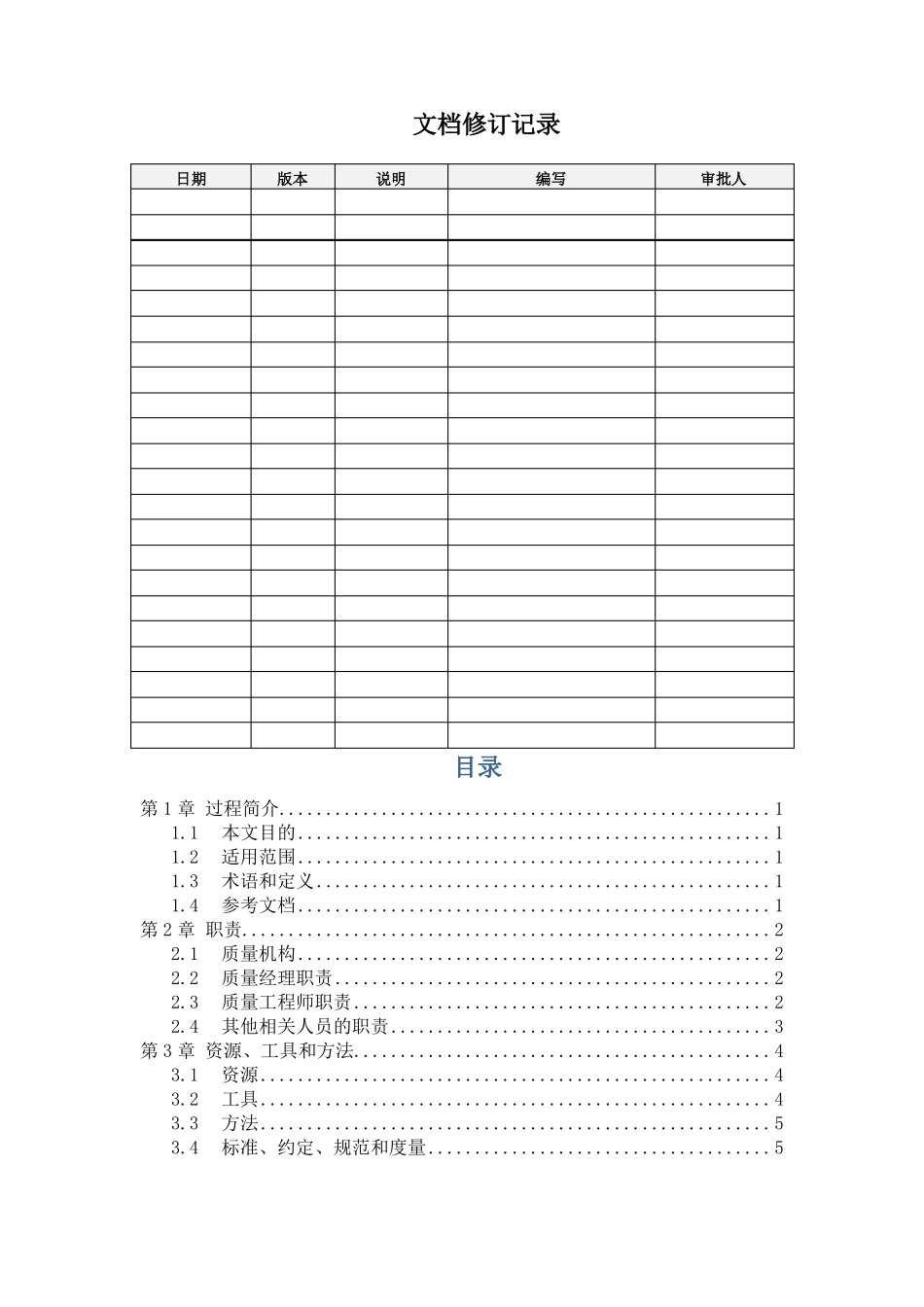 质量保证计划模板_第2页