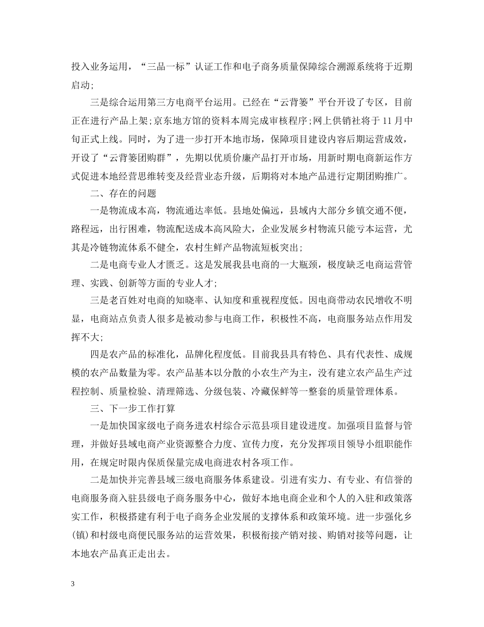 电子商务工作总结五篇 _第3页