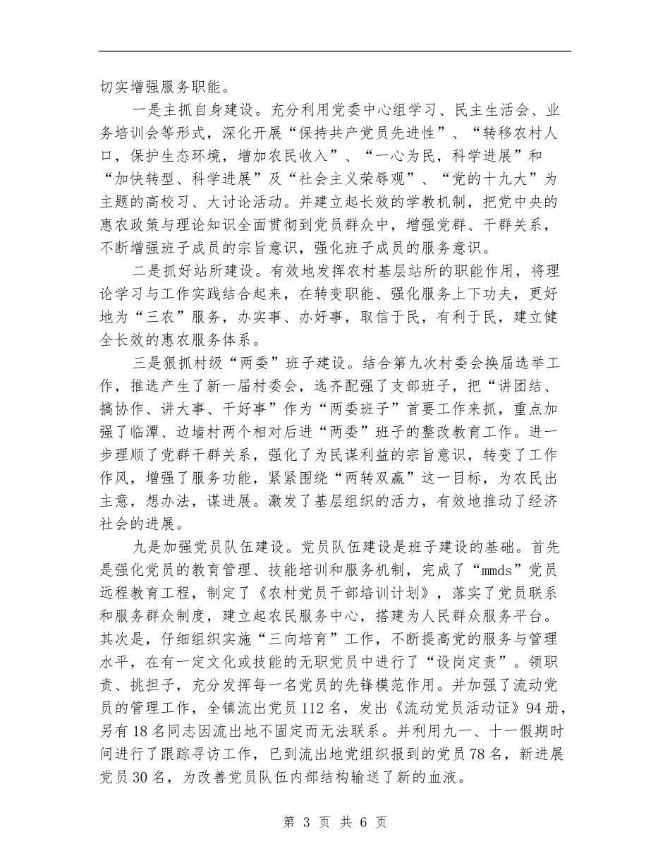 2024年11月乡镇党委基层组织建设工作总结范文_第3页