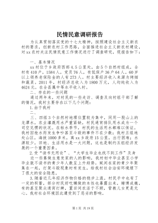 民情民意调研报告