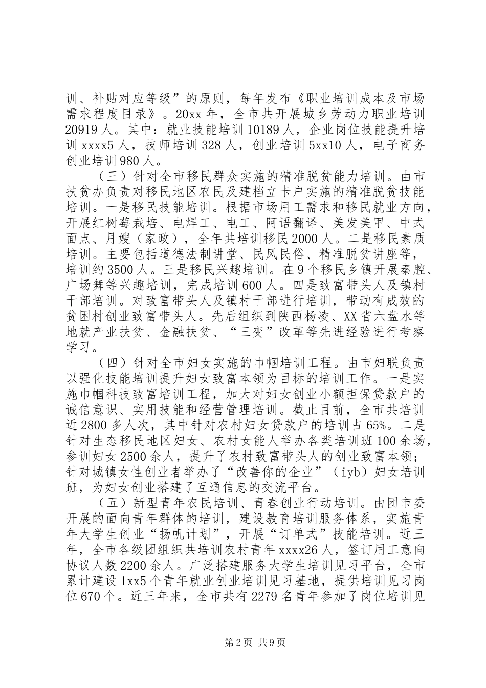 开展技能培训情况调研报告_第2页