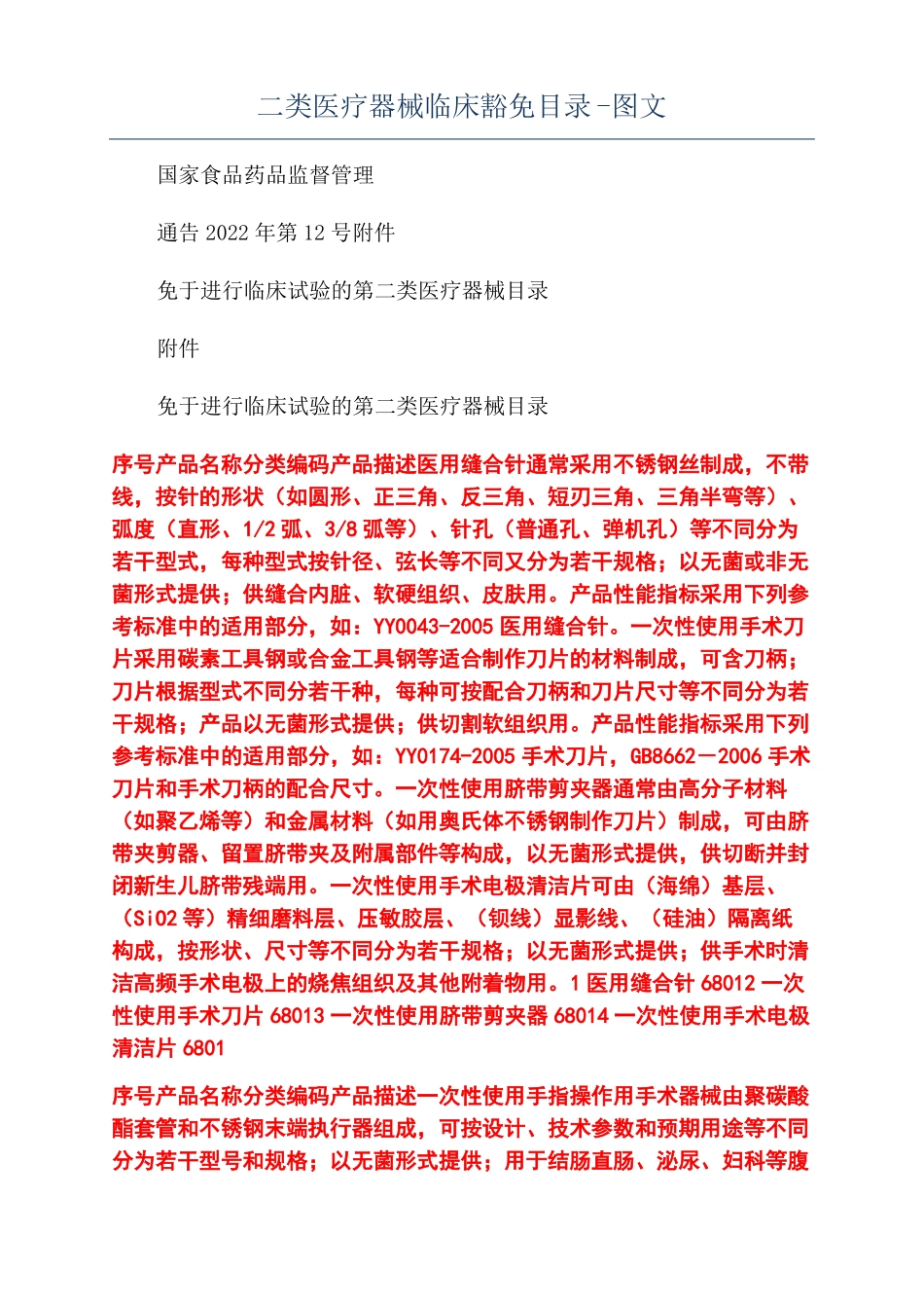 二类医疗器械临床豁免目录-图文_第1页