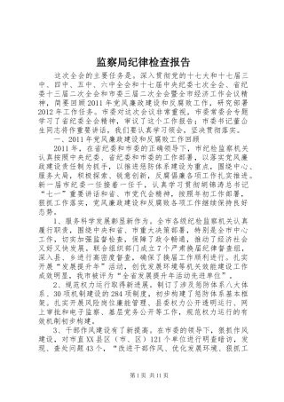 监察局纪律检查报告