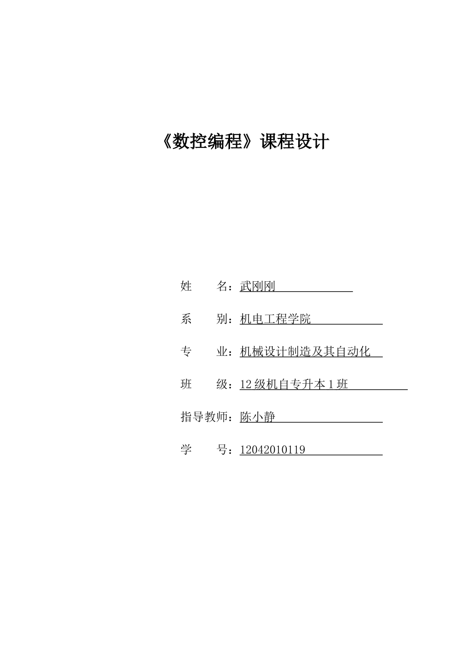 数控技术课程设计说明书_第1页