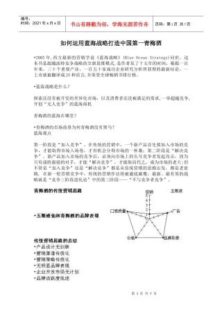 如何运用蓝海战略打造中国第一青梅酒(1)