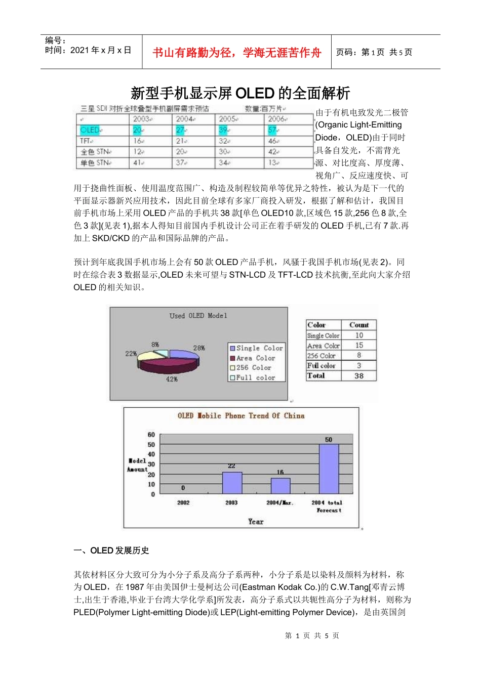 新型手机显示屏OLED的全面解析(1)_第1页