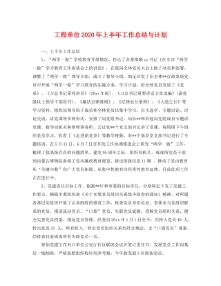 工程单位年上半年工作总结与计划 