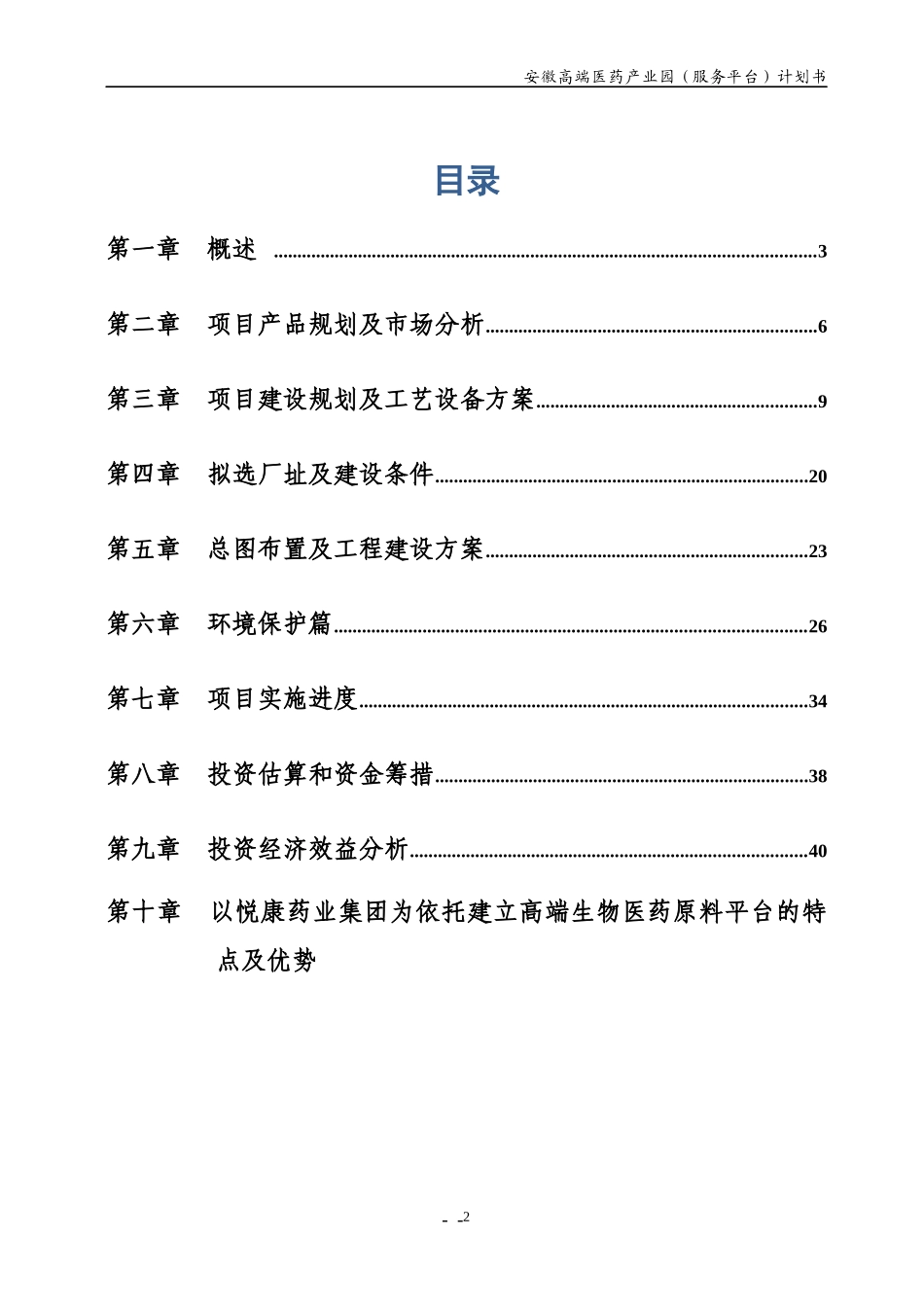 安徽高端医药原料产业基地项目规划书_第2页