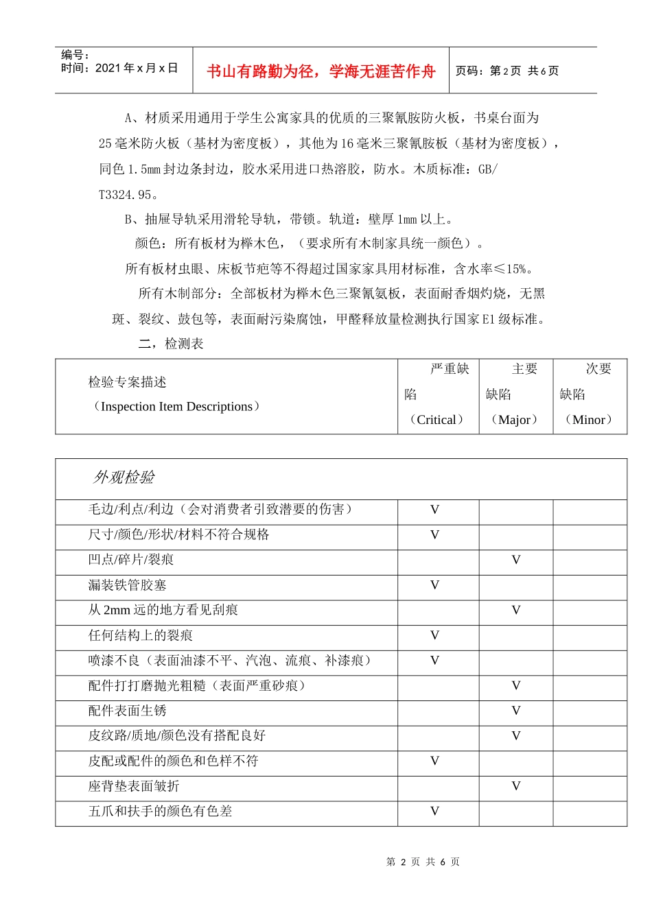 学生公寓家具检测报告_第2页